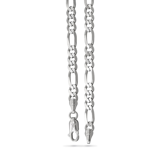 4.9mm Diamond-Cut Figaro Chain Necklace in Solid Sterling Silver - 22"