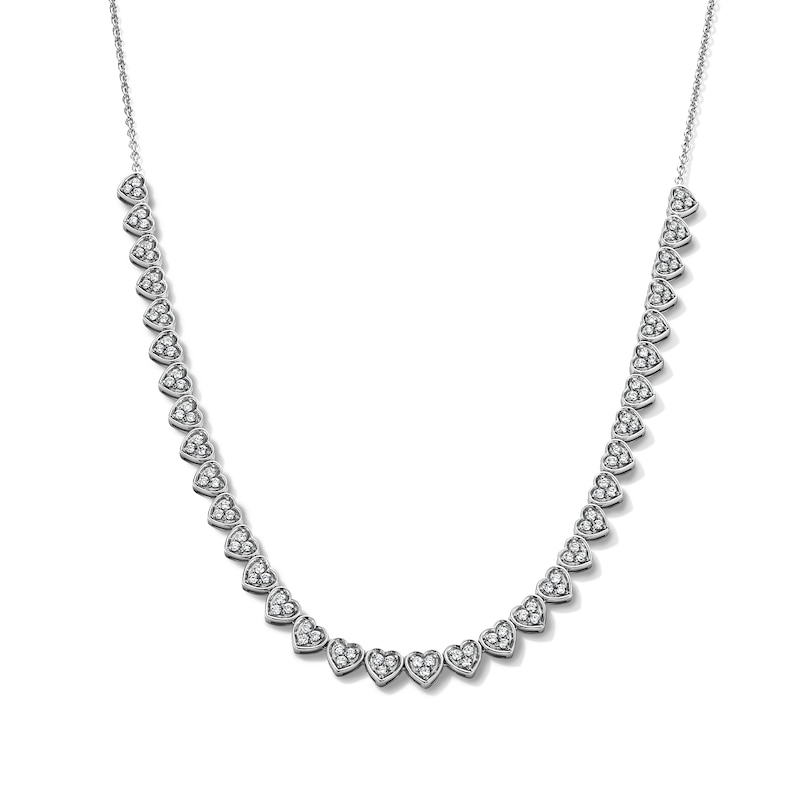 Main Image 1 of 3/4 CT. T.W. Lab-Grown Diamond Heart Necklace in Sterling Silver (F/VS2) - 18"