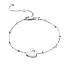 1/20 CT. T.W. Lab-Grown Diamond Starburst Heart Bracelet in Sterling Silver (F/VS2) - 7.5"