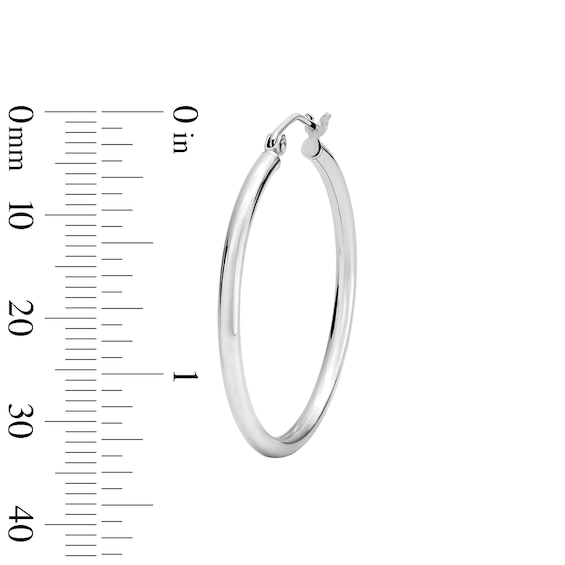 30.0mm Tube Hoop Earrings in Sterling Silver