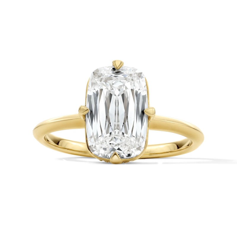 Main Image 1 of 3-1/8 CT. T.W. Modified Cushion-Cut Certified Lab-Grown Diamond Solitaire Engagement Ring in 14K Yellow Gold (F/VS2)