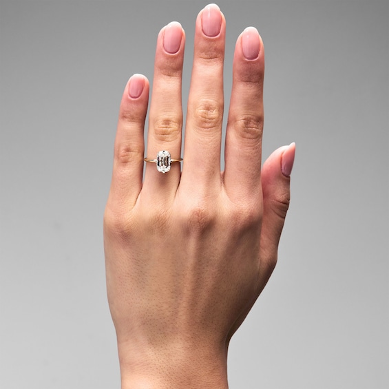 3-1/8 CT. T.w. Modified Cushion-Cut Certified Lab-Grown Diamond Solitaire Engagement Ring in 14K Yellow Gold (F/Vs2)