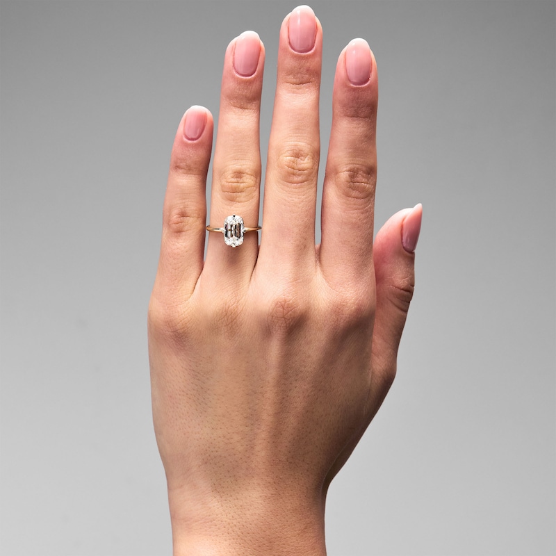 Main Image 2 of 3-1/8 CT. T.W. Modified Cushion-Cut Certified Lab-Grown Diamond Solitaire Engagement Ring in 14K Yellow Gold (F/VS2)