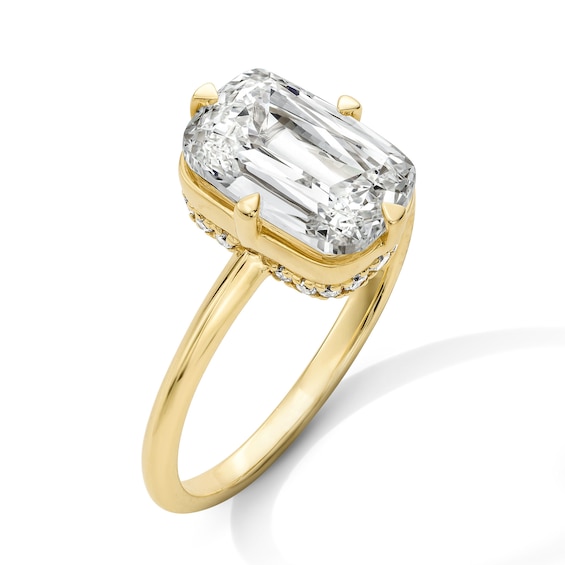 3-1/8 CT. T.w. Modified Cushion-Cut Certified Lab-Grown Diamond Solitaire Engagement Ring in 14K Yellow Gold (F/Vs2)