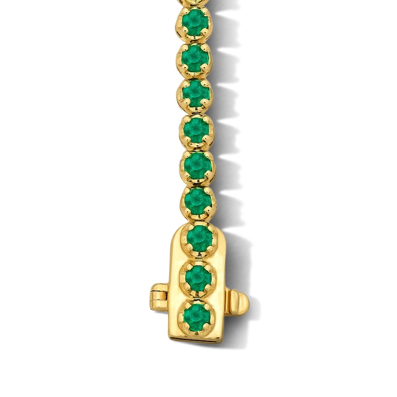 Main Image 3 of Emerald Tennis Bracelet in 10K Gold - 7.0"