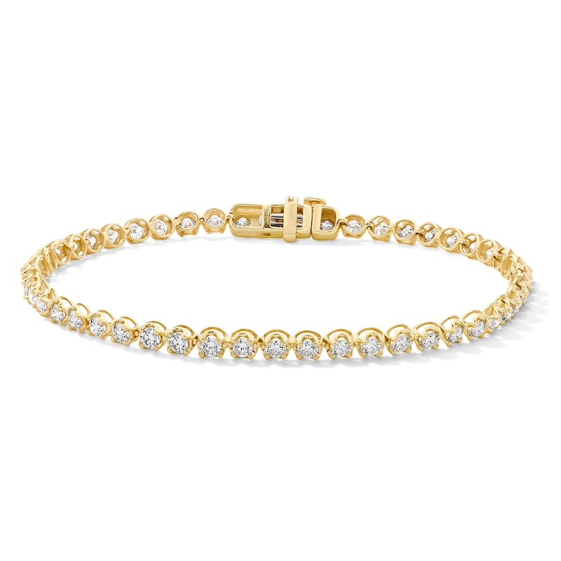 Main Image 1 of 3 CT. T.W. Diamond Tennis Bracelet in 10K Gold - 7"