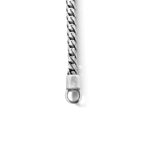 3.11mm Diamond-Cut and Oxidized Franco Chain Bracelet in Solid Sterling Silver - 7.5"
