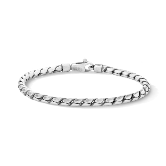 3.75mm Rounded Curb Chain Bracelet in Solid Sterling Silver - 7.5"