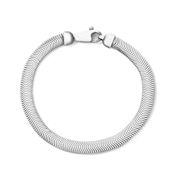 6.3mm Oxidized Snake Chain Bracelet in Solid Sterling Silver - 7.5"