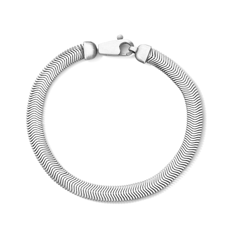 Main Image 1 of 6.3mm Oxidized Snake Chain Bracelet in Solid Sterling Silver - 7.5"