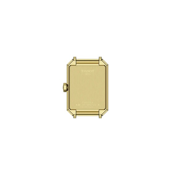 Ladies' Tissot SRV Gold-Tone PVD Stainless Steel Watch with Mother-of-Pearl Dial (Model: T1601103311300)