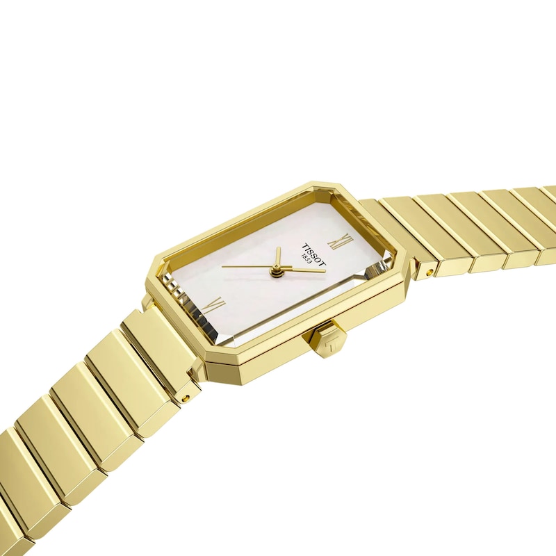 Main Image 5 of Ladies' Tissot SRV Gold-Tone PVD Stainless Steel Watch with Mother-of-Pearl Dial (Model: T1601103311300)