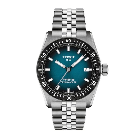 Tissot Pr516 Powermatic Stainless Steel Watch with Blue Dial (Model: T1494071104100)