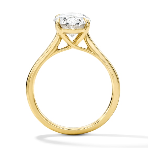 3 CT. T.w. Oval Certified Lab-Grown Diamond Solitaire Engagement Ring in 14K Gold (F/Vs2)