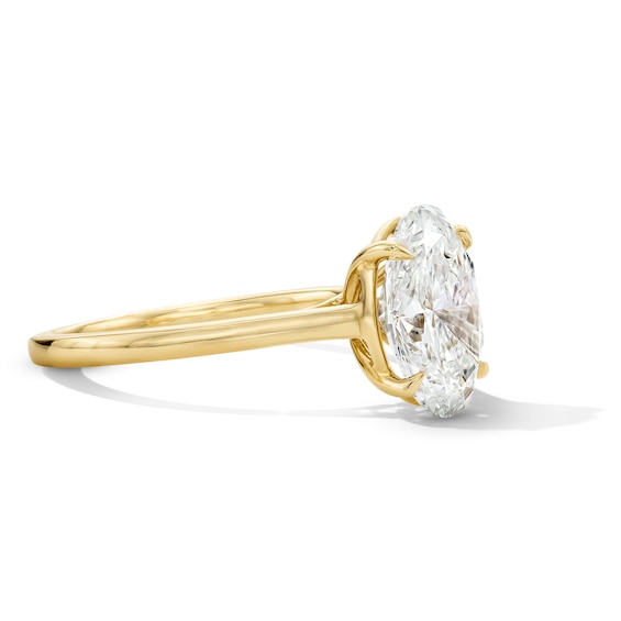 3 CT. T.w. Oval Certified Lab-Grown Diamond Solitaire Engagement Ring in 14K Gold (F/Vs2)