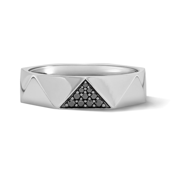 1/8 CT. T.w. Black Diamond Pavé Geometric Ring in Sterling Silver