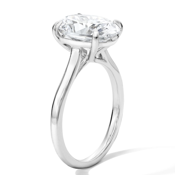 4 CT. T.w. Oval Certified Lab-Grown Diamond Solitaire Engagement Ring in 14K White Gold (F/Vs2)