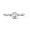 Thumbnail Image 1 of 1/5 CT. T.W. Oval Certified Lab-Grown Diamond Frame Promise Ring in Sterling Silver (F/VS2)