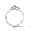 Thumbnail Image 3 of 1/5 CT. T.W. Oval Certified Lab-Grown Diamond Frame Promise Ring in Sterling Silver (F/VS2)