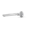 Thumbnail Image 4 of 1/5 CT. T.W. Oval Certified Lab-Grown Diamond Frame Promise Ring in Sterling Silver (F/VS2)