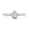 Thumbnail Image 1 of 1/5 CT. T.W. Pear-Shaped Certified Lab-Grown Diamond Frame Promise Ring in Sterling Silver (F/VS2)