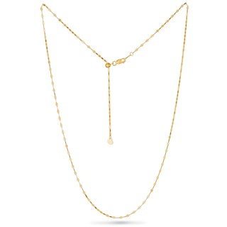 1.7mm Mirror Chain Necklace in Solid 10K Gold - 22"