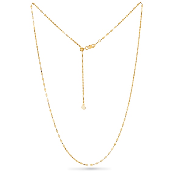 1.7mm Mirror Chain Necklace in Solid 10K Gold - 22"