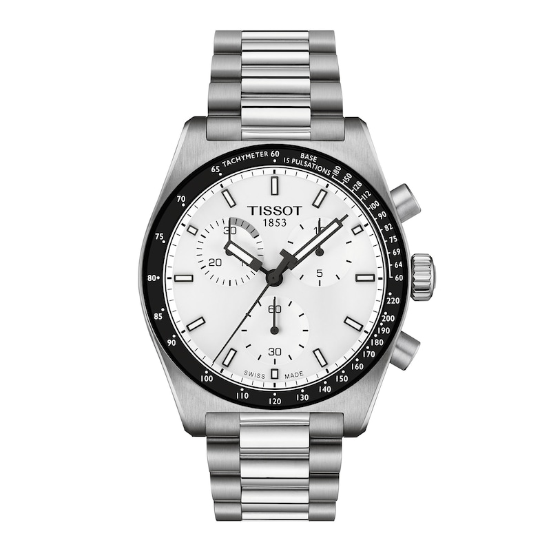 Main Image 1 of Men's Tissot PR516 Chronograph Quartz Stainless Steel Watch with White Dial (Model: T1494171101100)