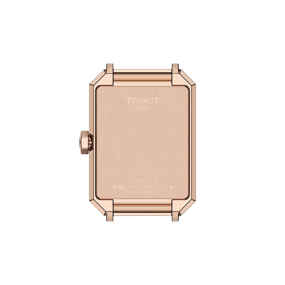 Ladies' Tissot SRV Rose-Tone PVD Stainless Steel Watch with Blue Dial (Model: T1601103304600)