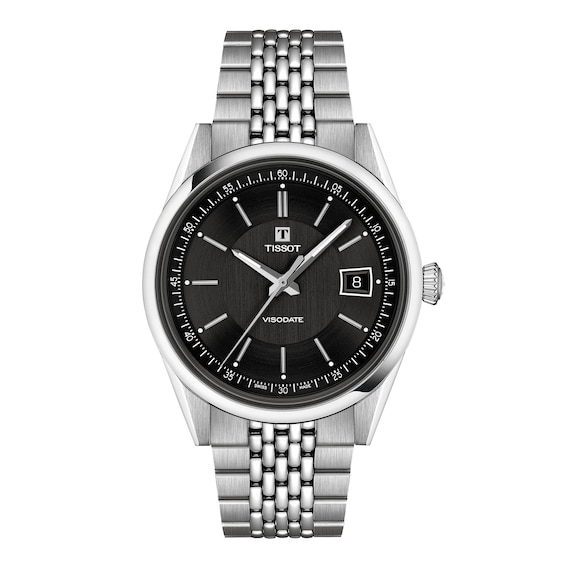 Tissot Visodate Stainless Steel Watch with Black Dial (Model: T1574071105100)