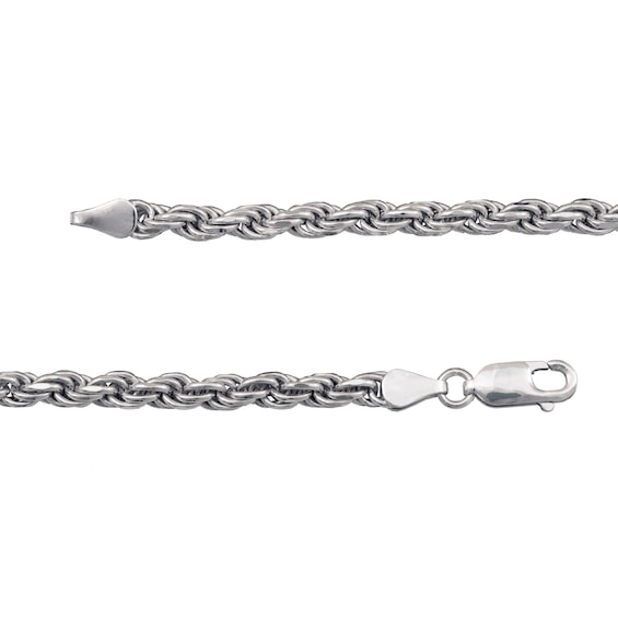 4.0mm Diamond-Cut Rope Chain Necklace in Solid Sterling Silver - 22"