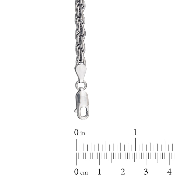 4.0mm Diamond-Cut Rope Chain Necklace in Solid Sterling Silver - 22"