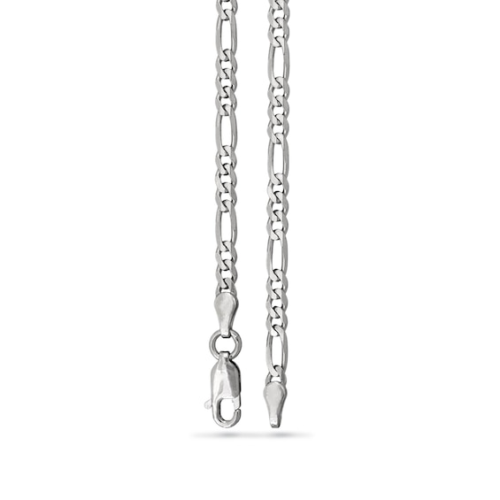 3.0mm Diamond-Cut Figaro Chain Necklace in Solid Sterling Silver - 20"