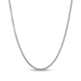 2.4mm Rounded Box Chain Necklace in Solid Sterling Silver - 20"