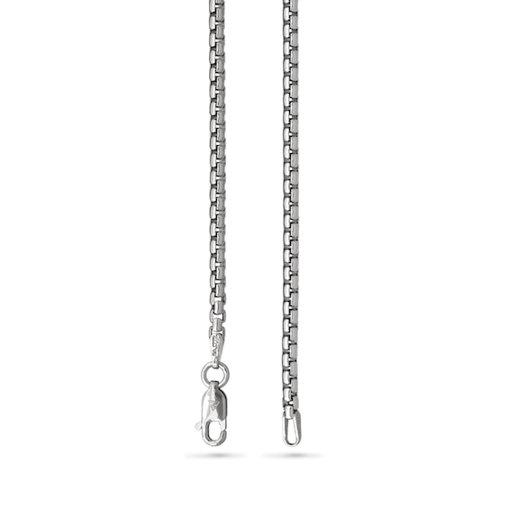 2.4mm Rounded Box Chain Necklace in Solid Sterling Silver - 20"