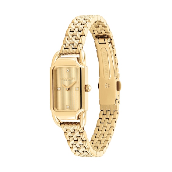 Ladies' Coach Cadie Gold-Tone IP Stainless Steel Watch with Gold-Tone Dial and Crystal Accents (Model: 14504629)