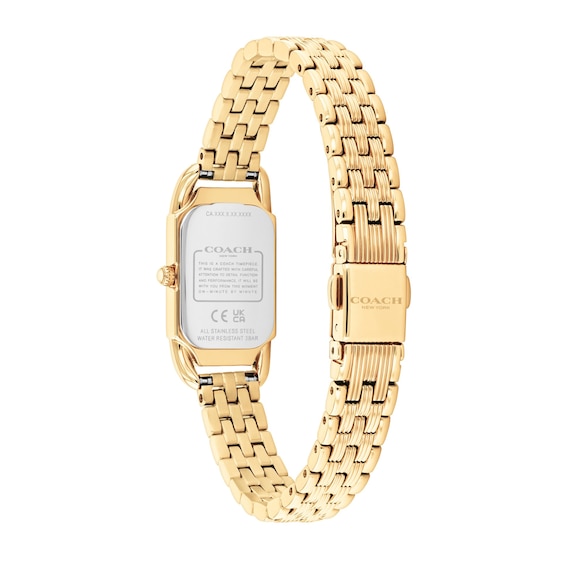 Ladies' Coach Cadie Gold-Tone IP Stainless Steel Watch with Gold-Tone Dial and Crystal Accents (Model: 14504629)
