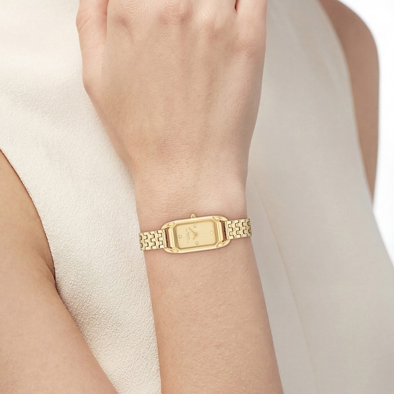 Ladies' Coach Cadie Gold-Tone IP Stainless Steel Watch with Gold-Tone Dial and Crystal Accents (Model: 14504629)