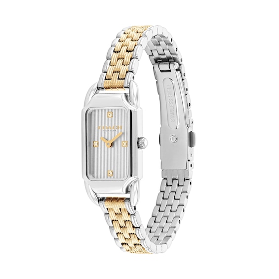 Ladies' Coach Cadie Gold-Tone IP and Stainless Steel Watch and Silver-Tone Dial with Crystal Accents (Model: 14504631)
