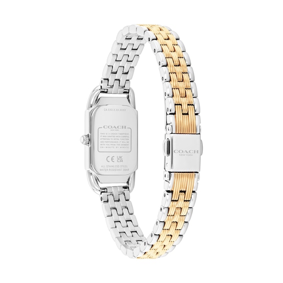 Ladies' Coach Cadie Gold-Tone IP and Stainless Steel Watch and Silver-Tone Dial with Crystal Accents (Model: 14504631)