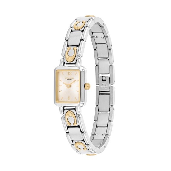 Ladies' Coach Mara Gold-Tone IP and Stainless Steel Watch with Ivory Dial (Model: 14504673)