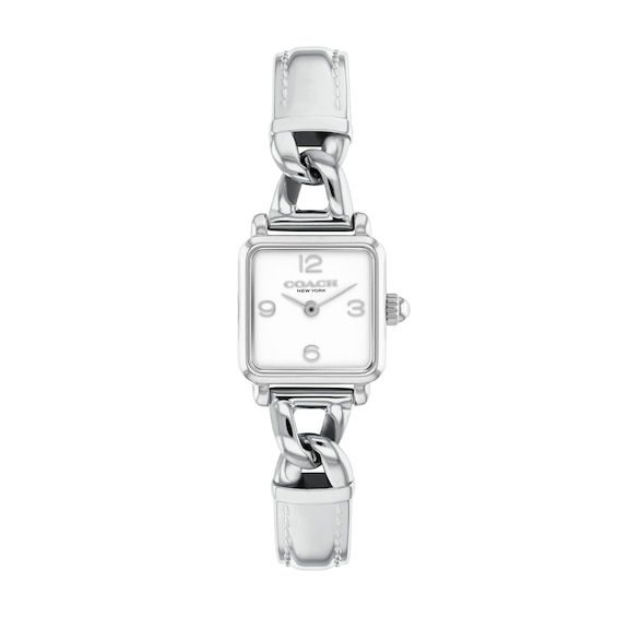 Ladies' Coach Cass Stainless Steel Bangle Watch with Silver-White Dial (Model: 14504670)