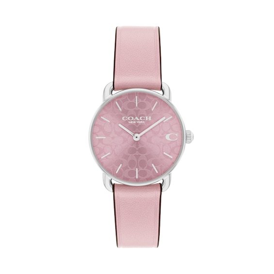 Ladies' Coach Elliot Stainless Steel Watch with Pink Leather Strap and Pink Dial (Model: 14504632)