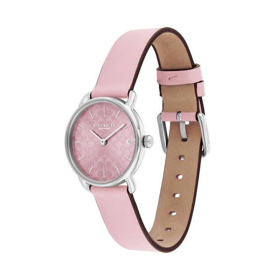 Ladies' Coach Elliot Stainless Steel Watch with Pink Leather Strap and Pink Dial (Model: 14504632)