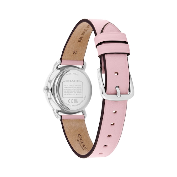 Ladies' Coach Elliot Stainless Steel Watch with Pink Leather Strap and Pink Dial (Model: 14504632)