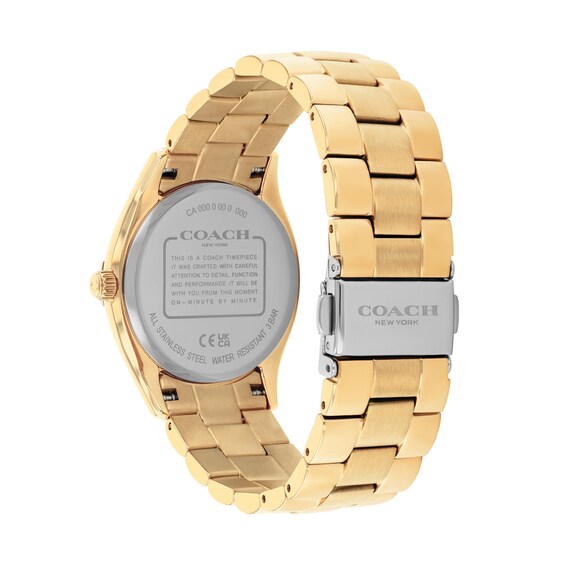Ladies' Coach Brooks Gold-Tone IP and Stainless Steel Watch with Silver-Tone Dial and Crystal Accents (Model: 14504667)
