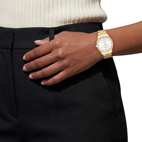 Ladies' Coach Brooks Gold-Tone IP and Stainless Steel Watch with Silver-Tone Dial and Crystal Accents (Model: 14504667)