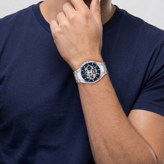 Men's Coach Jackson Stainless Steel Chronograph Watch with Navy Blue Dial (Model: 14602768)