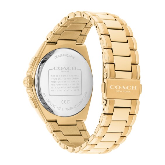Men's Coach Jackson Gold-Tone IP Stainless Steel Chronograph Watch with Green Dial (Model: 14602769)