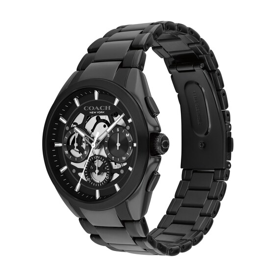 Men's Coach Jackson Black-Tone IP Stainless Steel Chronograph Watch with Black Dial (Model: 14602770)